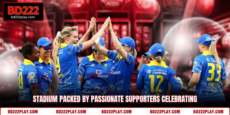 Stadium packed by passionate supporters celebrating